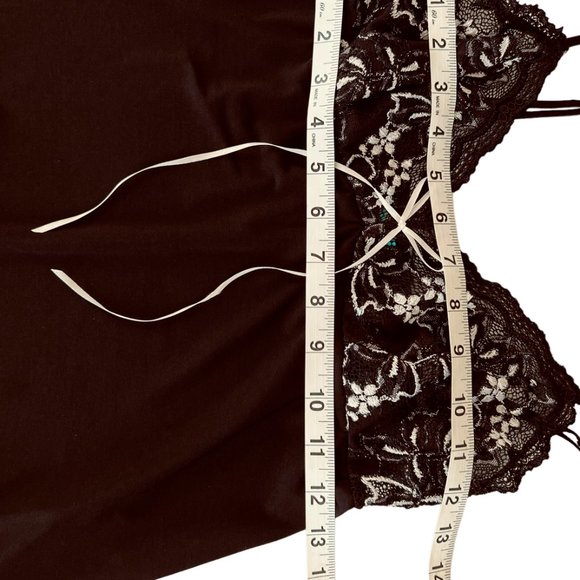 Lace  Embroidered Black Midi Slip Dress Size Small - Picture 5 of 11